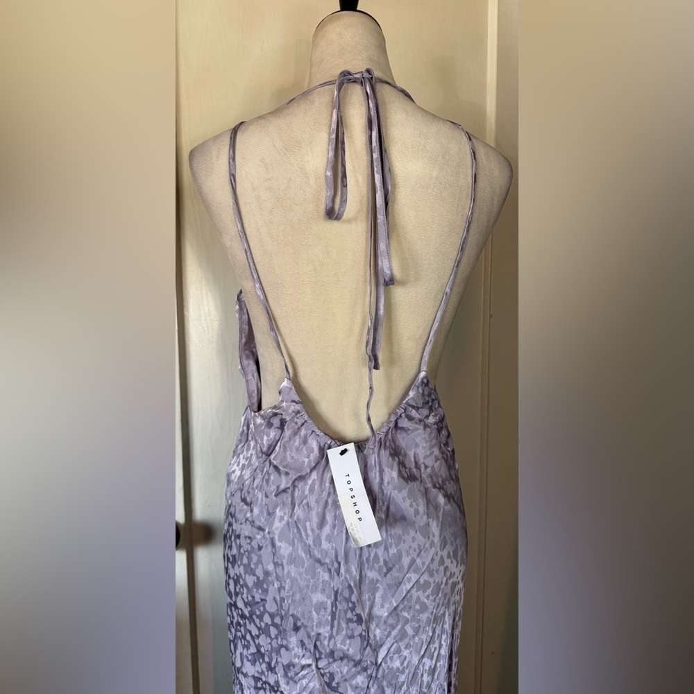 NWT Topshop Lavender Leopard Print Maxi Dress Backless Sun dress summer beach - Picture 9 of 13